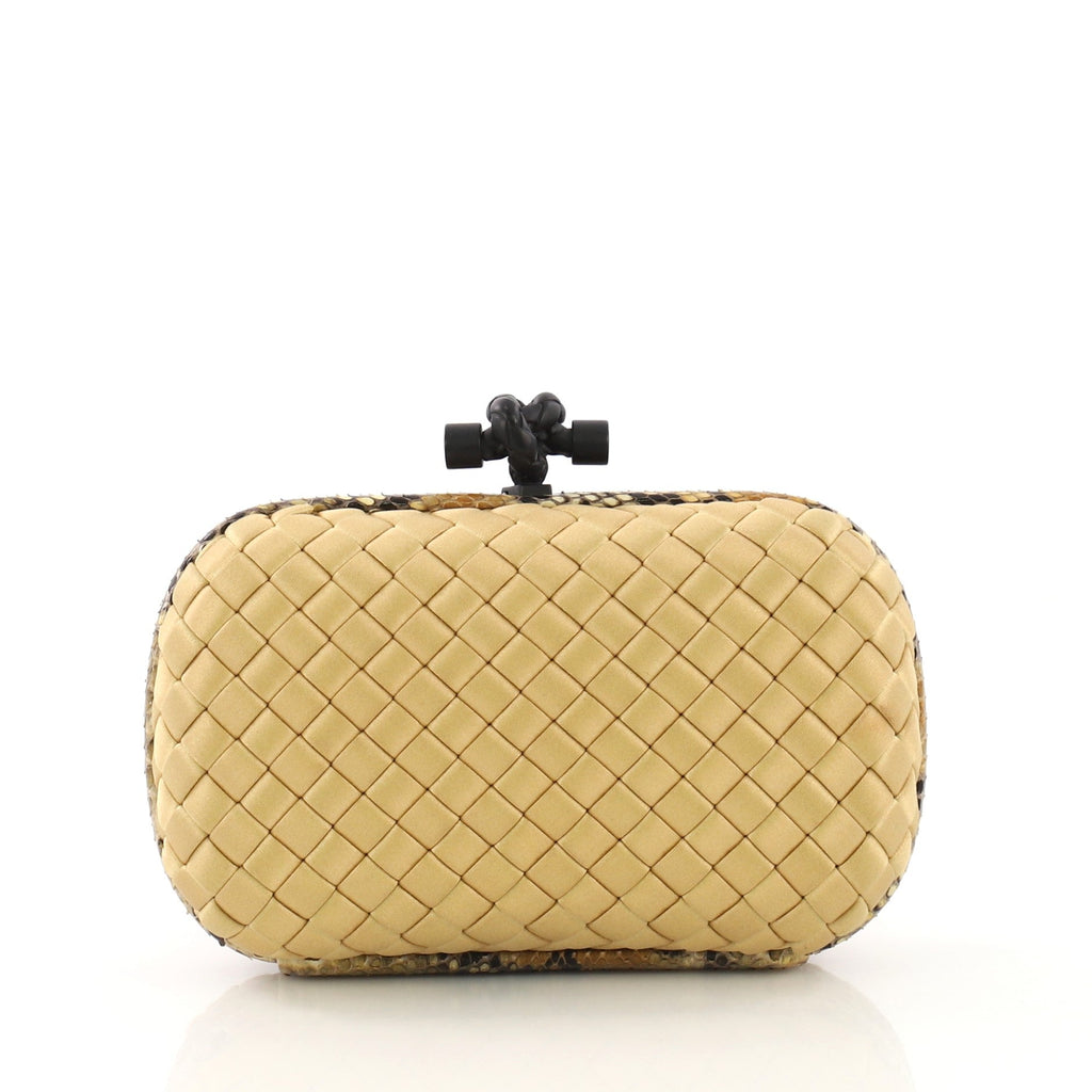 Box Knot Clutch Intrecciato Satin Small