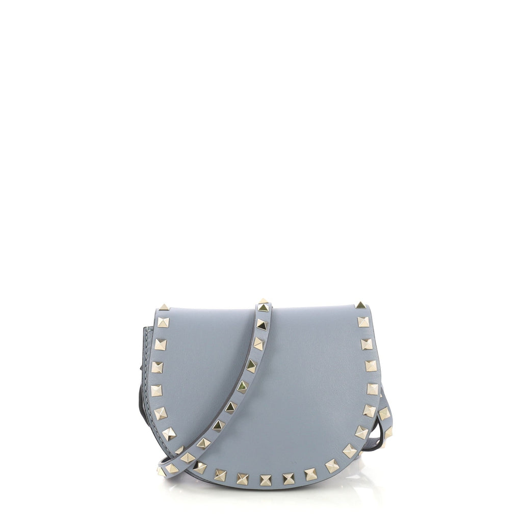Rockstud Half Moon Crossbody Bag Leather Mini