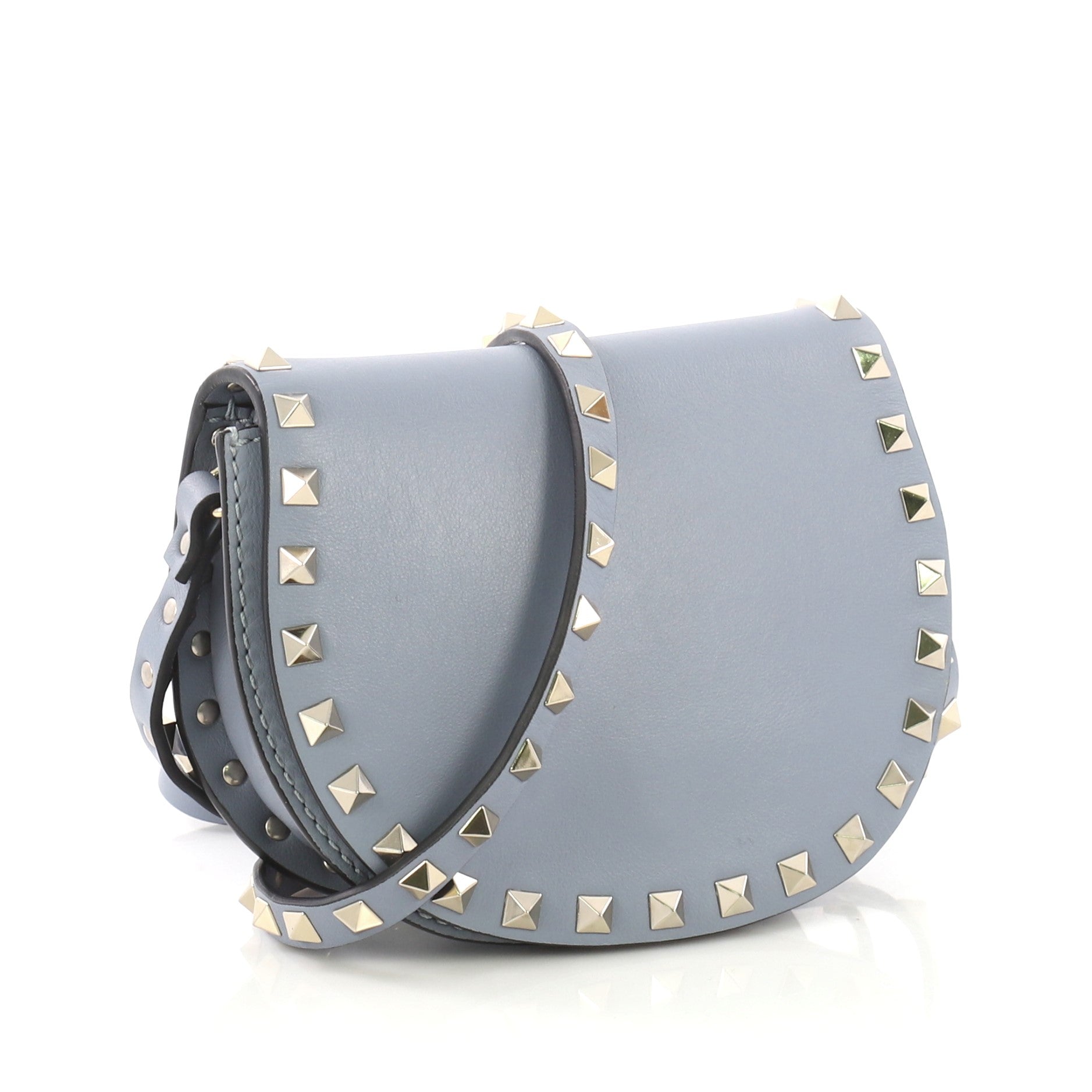 Rockstud Half Moon Crossbody Bag Leather Mini