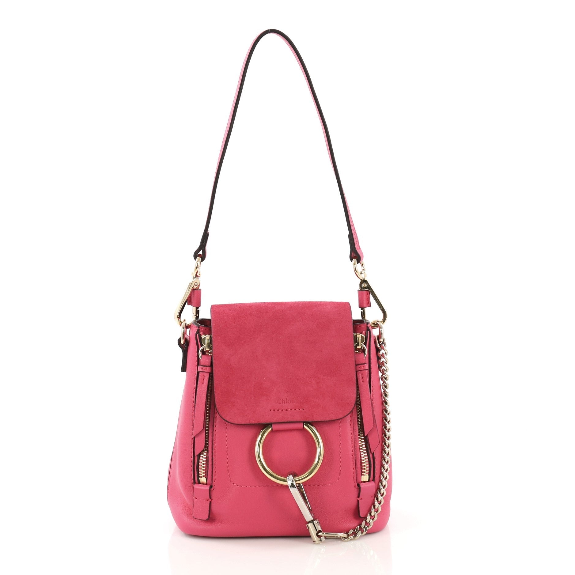 Faye Backpack Leather and Suede Mini