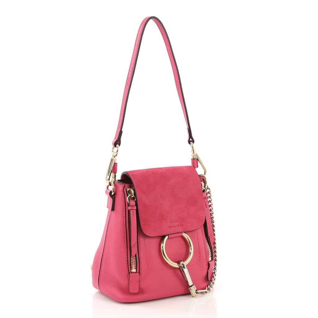 Faye Backpack Leather and Suede Mini