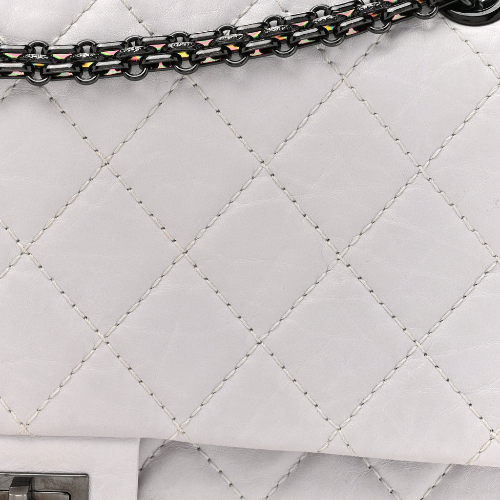 Aged Calfskin Quilted 2.55 Reissue 226 Flap White
