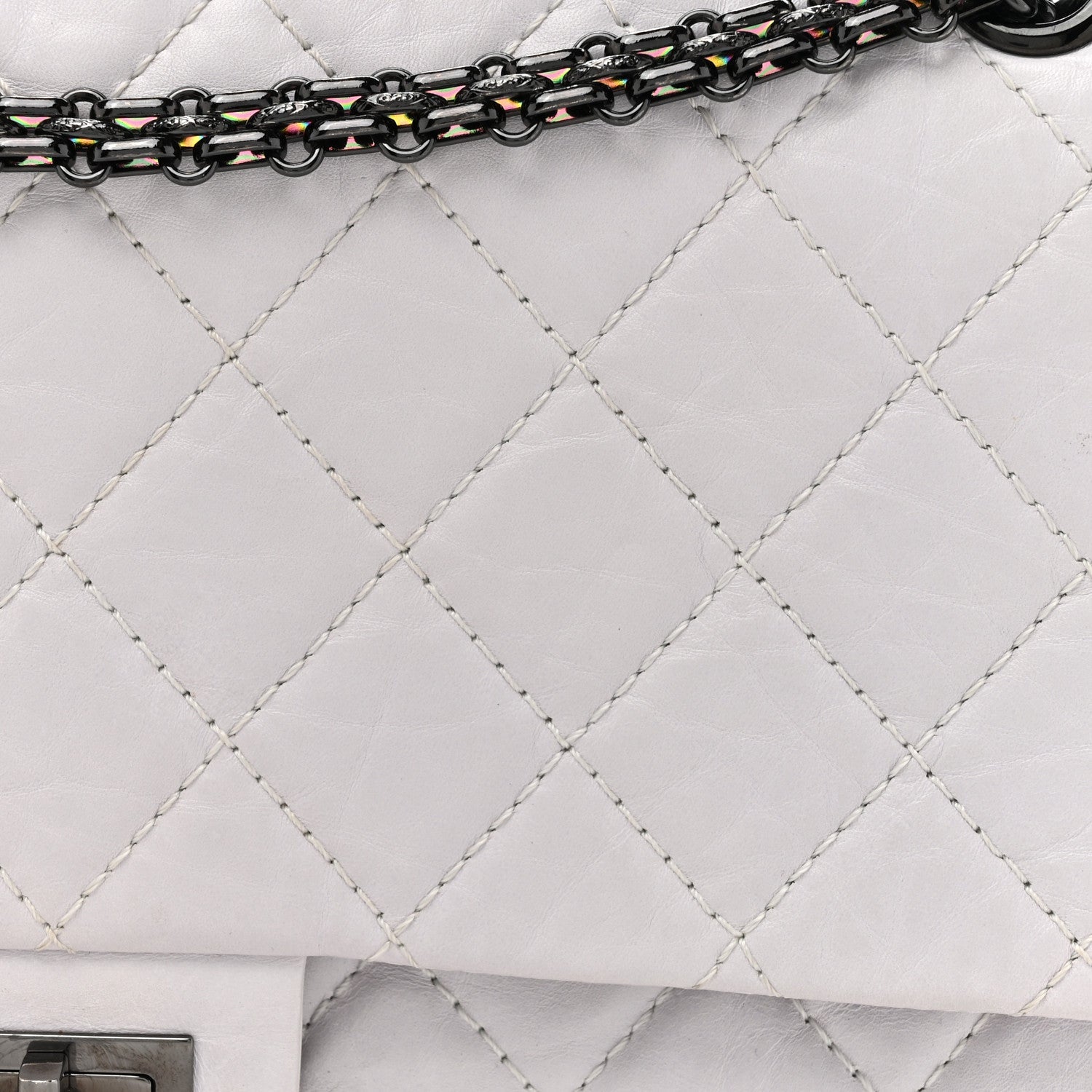 Aged Calfskin Quilted 2.55 Reissue 226 Flap White