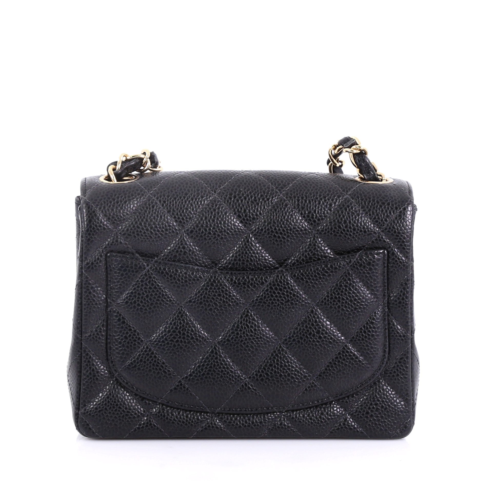 Vintage Square Classic Single Flap Bag Quilted Caviar Mini