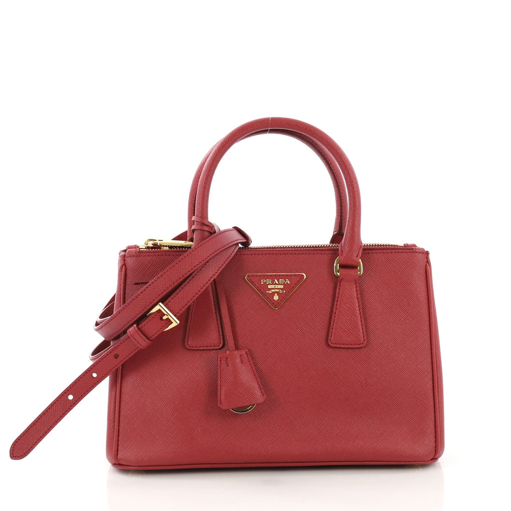 Double Zip Lux Tote Saffiano Leather Mini
