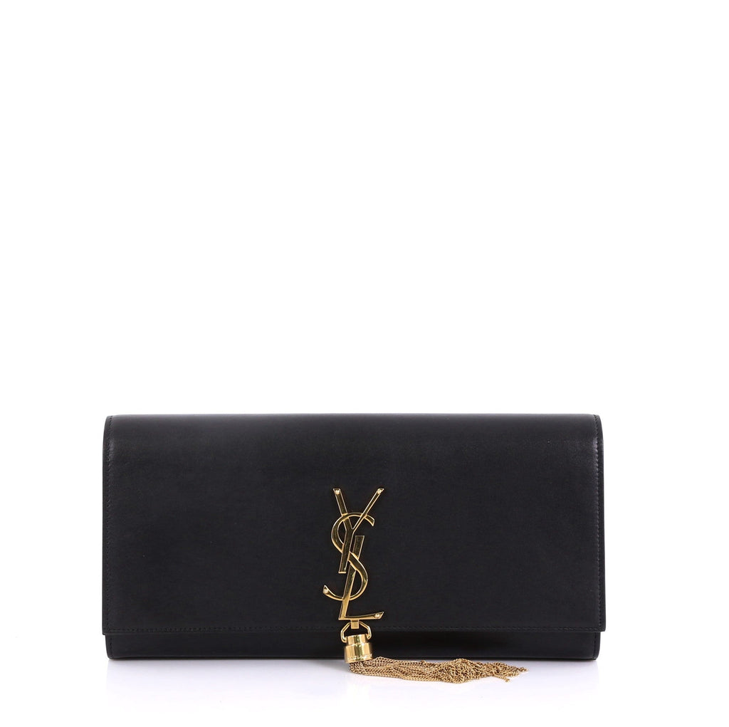 Classic Monogram Tassel Clutch Leather Long