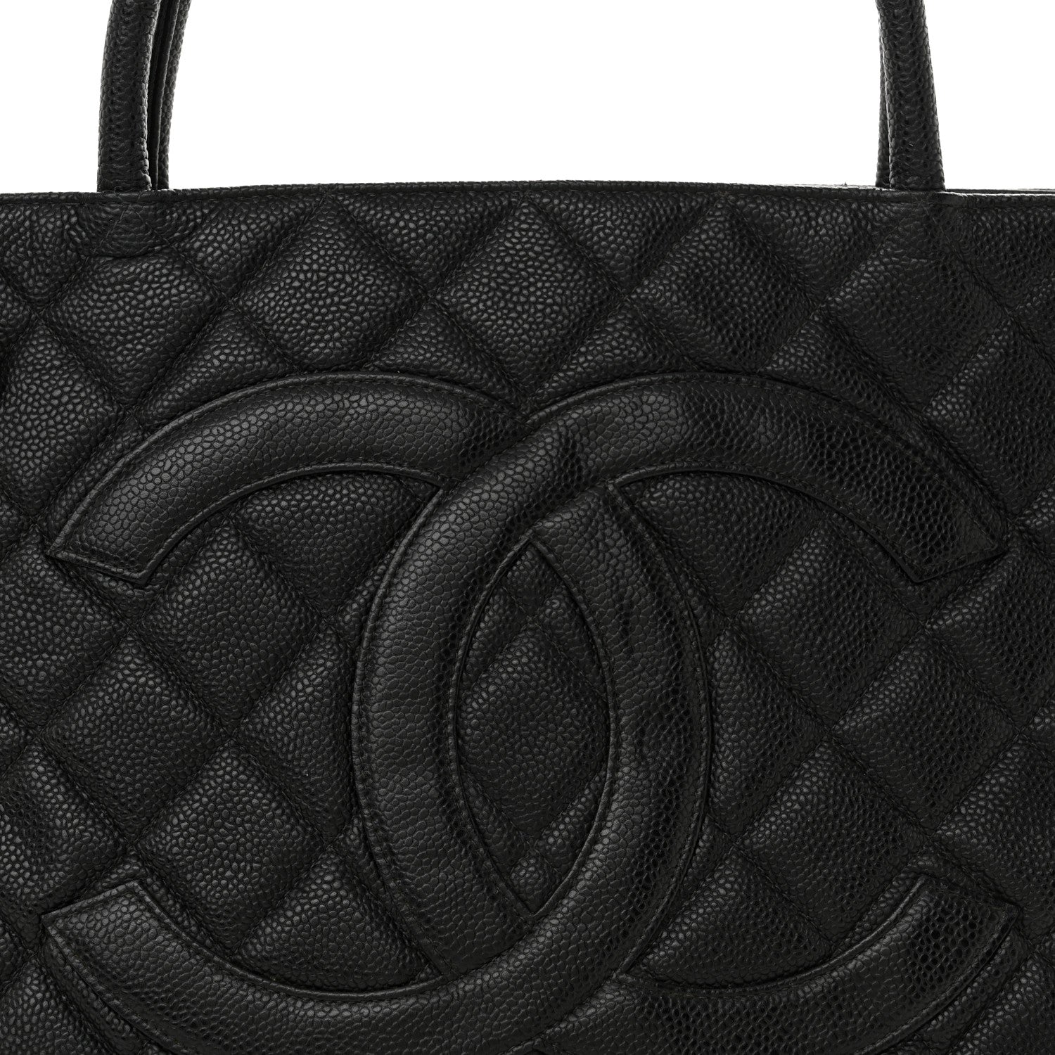 Caviar Quilted Medallion Tote Black