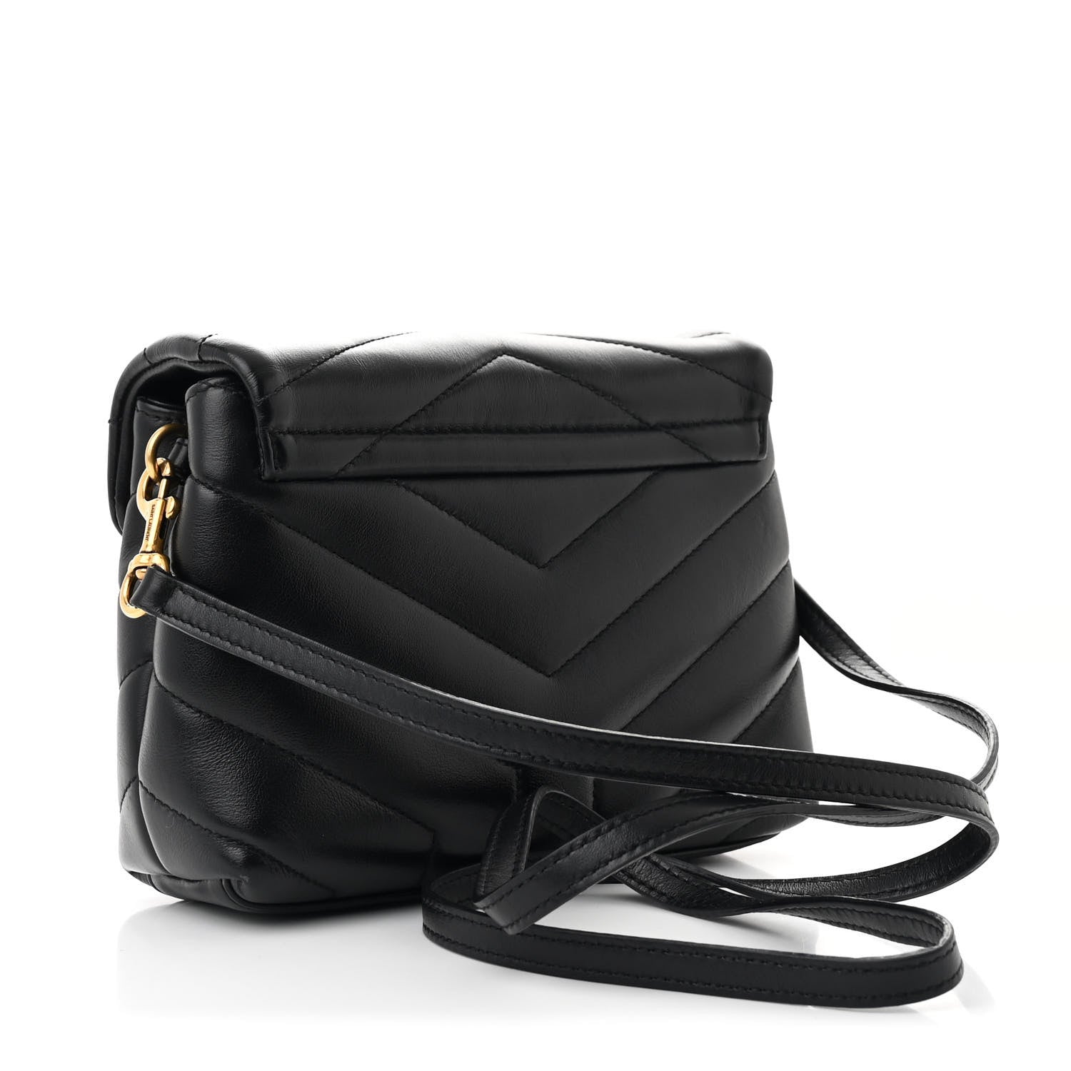 Calfskin Y Quilted Monogram Toy Loulou Crossbody Bag Black