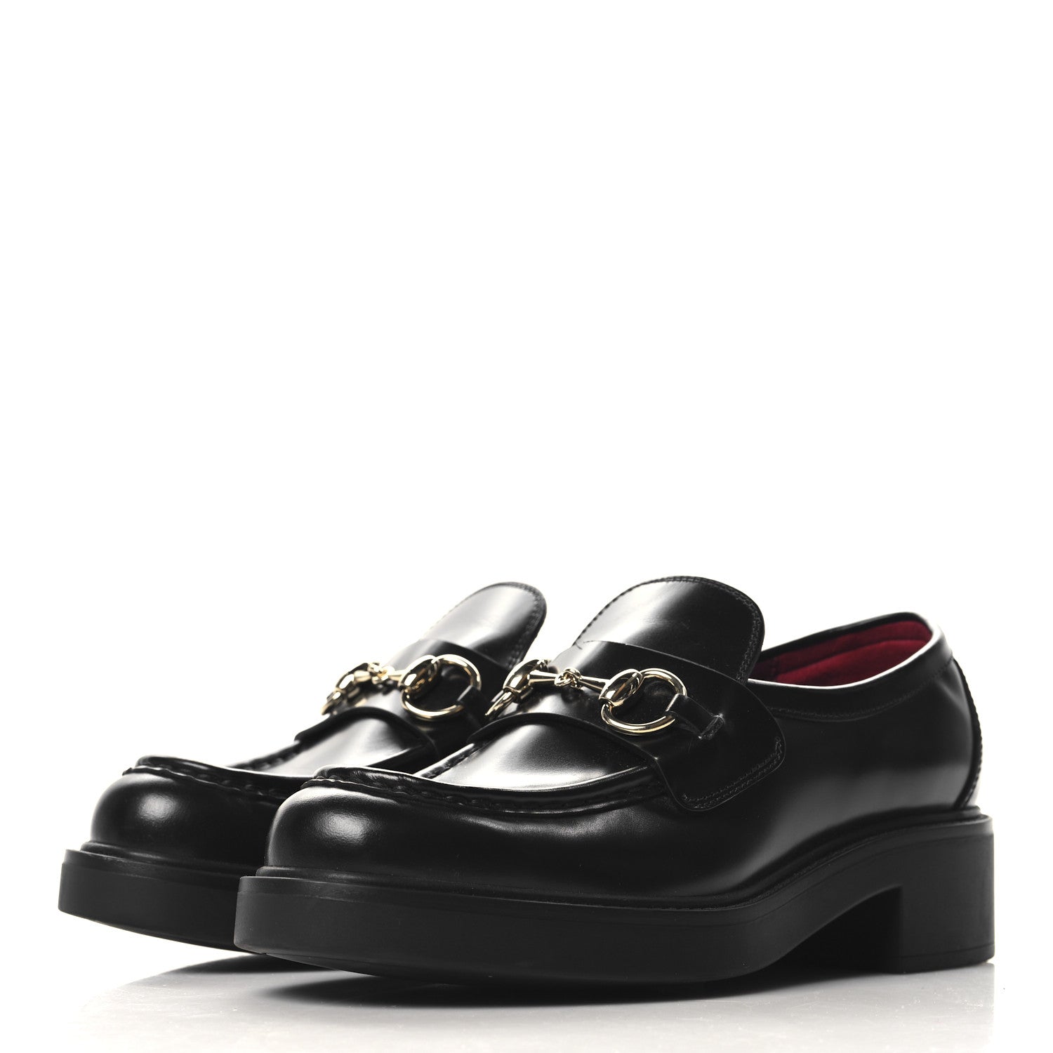 Cordovan Lux Horsebit Womens Lug Sole Loafers 35.5 Black
