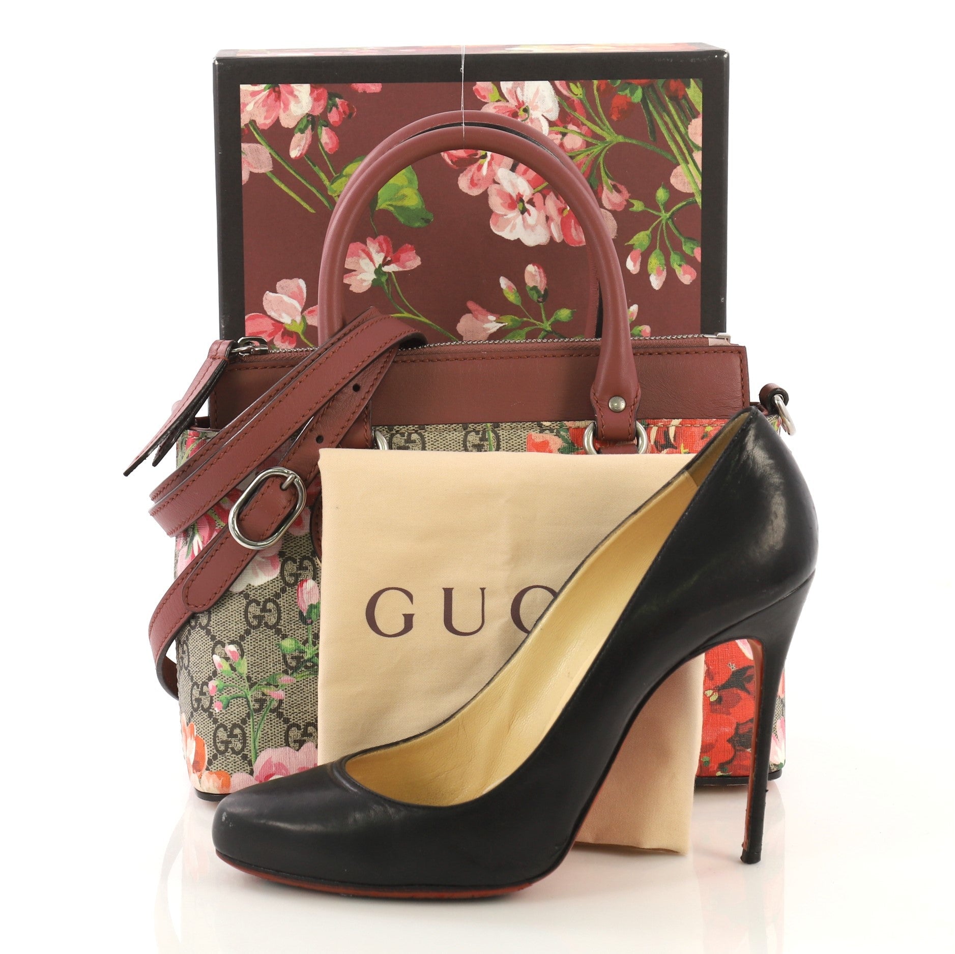 Linea A Convertible Tote Blooms Print GG Coated Canvas Mini