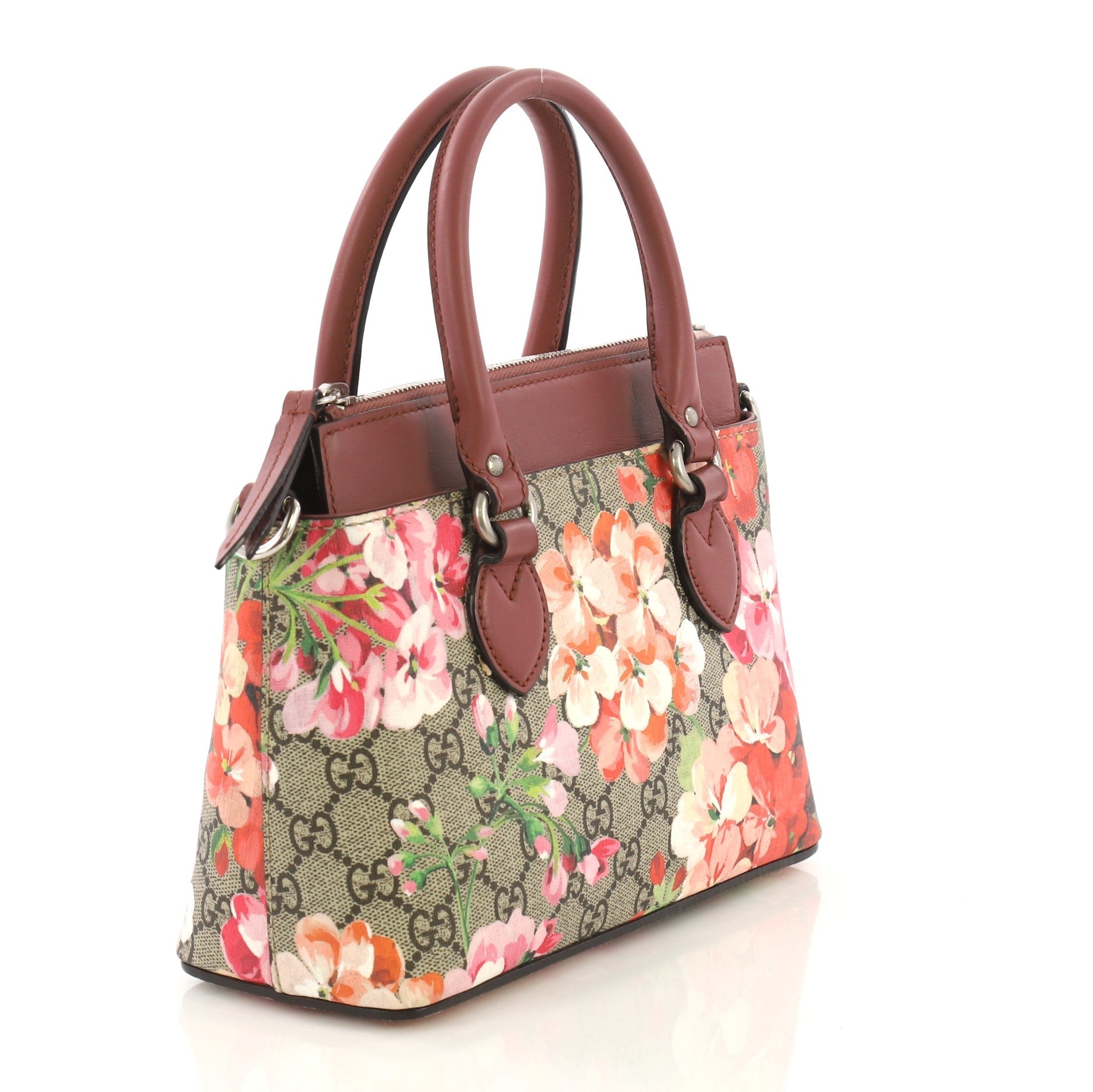 Linea A Convertible Tote Blooms Print GG Coated Canvas Mini