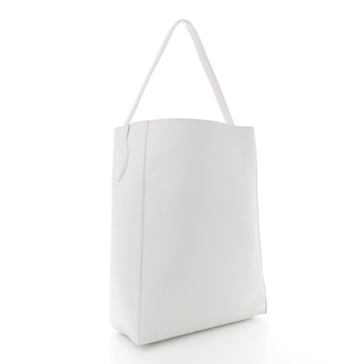 Pebbled Sport Calfskin Frida Tote Optic White