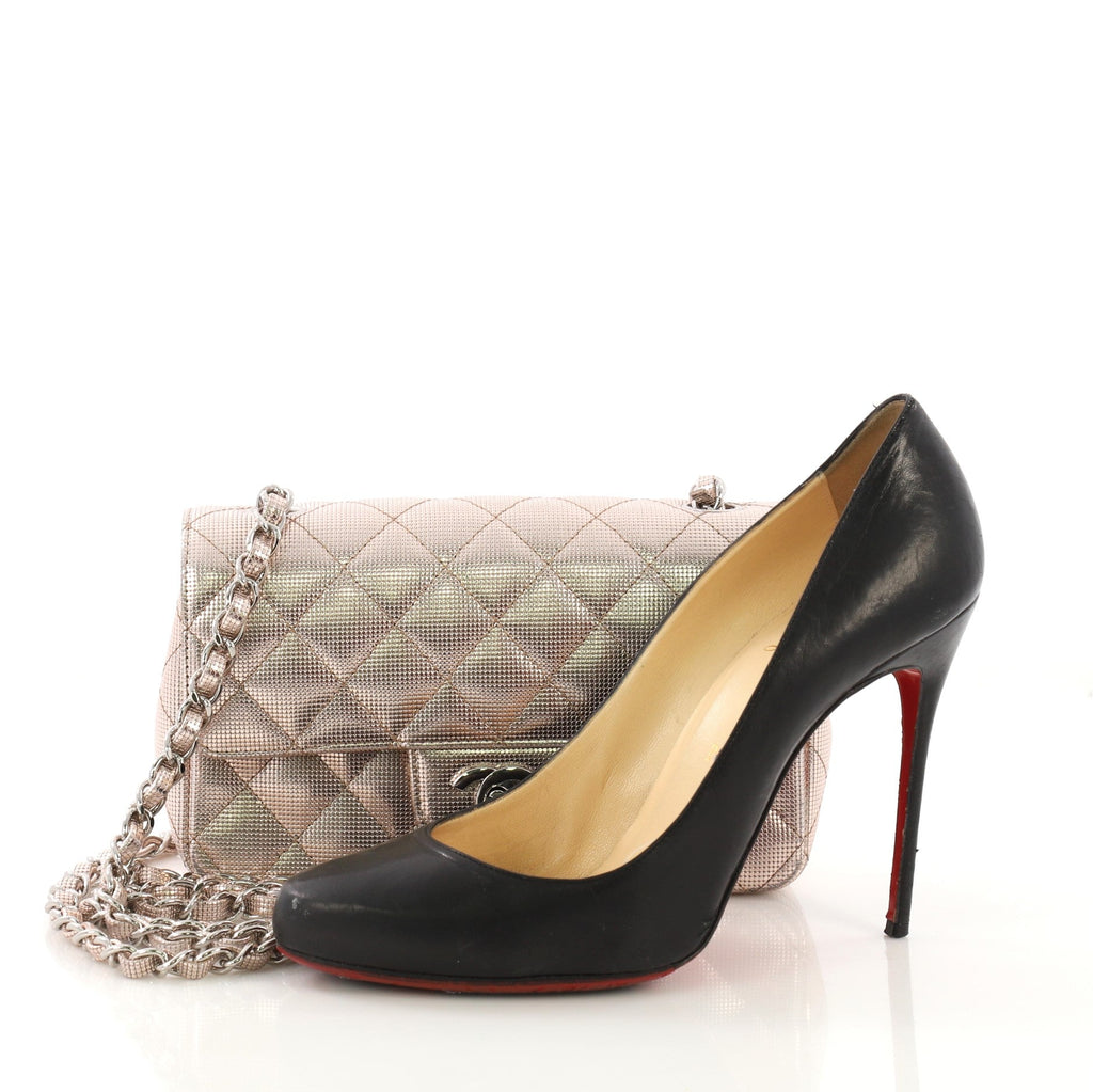 Classic Single Flap Bag Pixel Effect Quilted Calfskin Mini