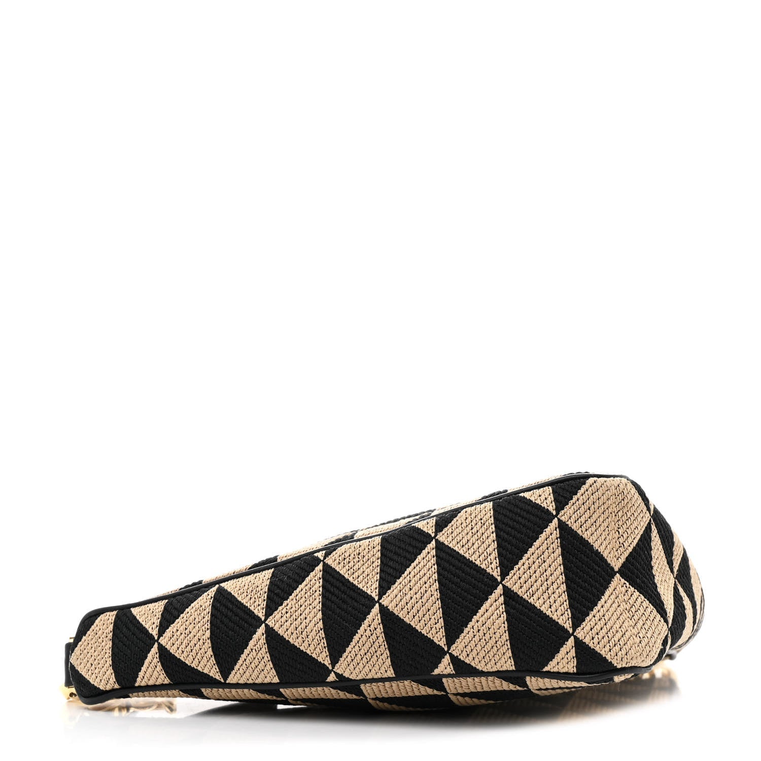 Jacquard Triangolo Symbole Embroidered Mini Triangle Bag Black Corda