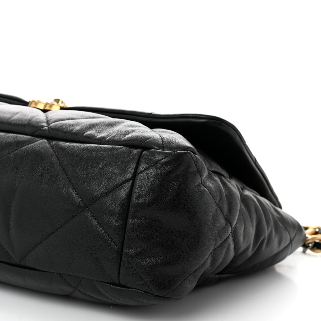 Goatskin Quilted Maxi Chanel 19 Flap Black