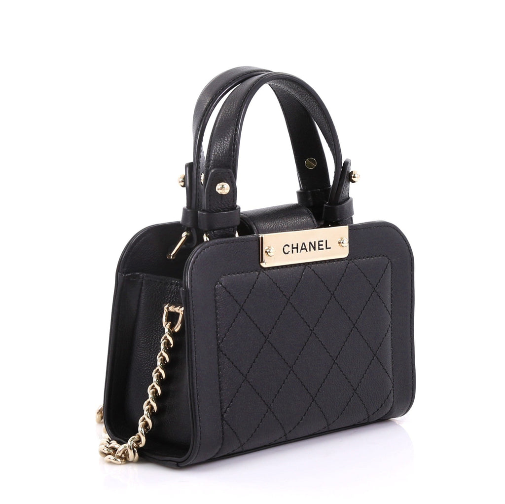 Label Click Shopping Tote Quilted Calfskin Mini