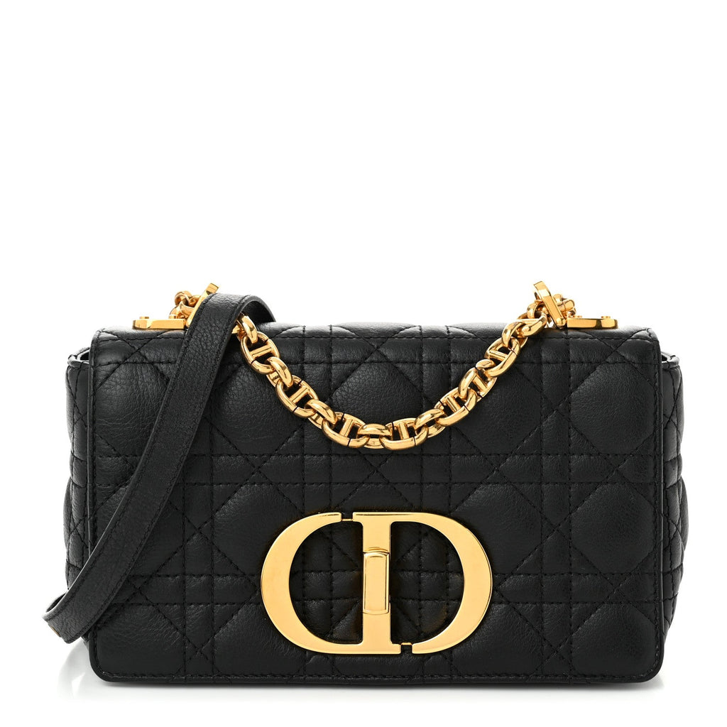 Calfskin Cannage Small Caro Bag Black