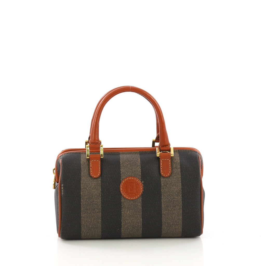 Vintage Pequin Convertible Boston Bag Coated Canvas Mini