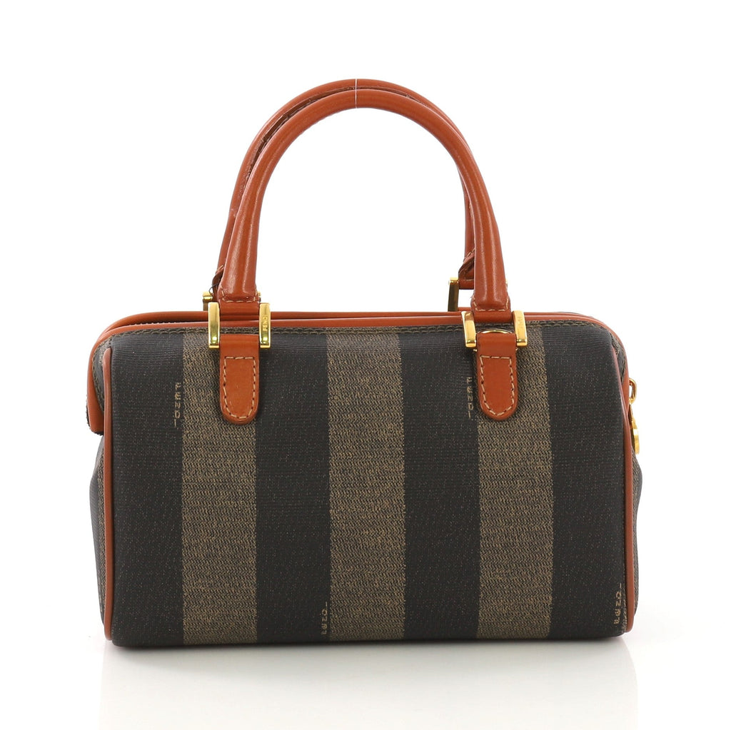Vintage Pequin Convertible Boston Bag Coated Canvas Mini
