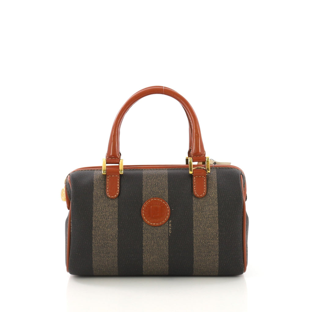 Vintage Pequin Convertible Boston Bag Coated Canvas Mini