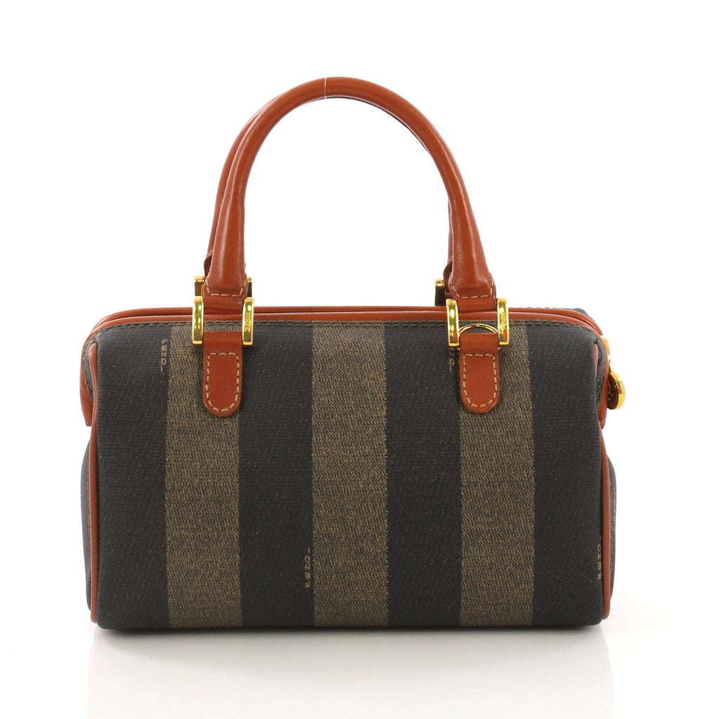 Vintage Pequin Convertible Boston Bag Coated Canvas Mini