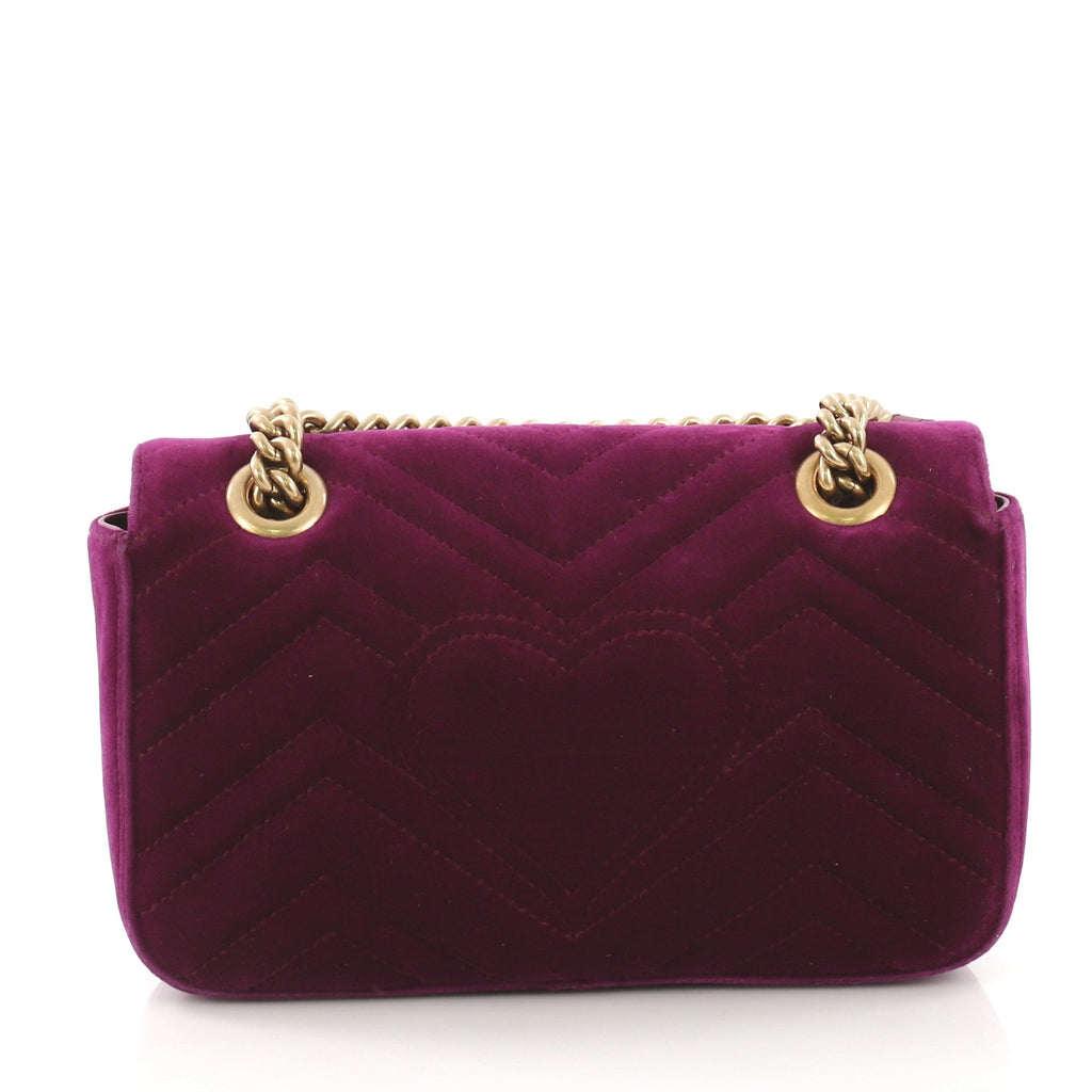 GG Marmont Flap Bag Matelasse Velvet Mini