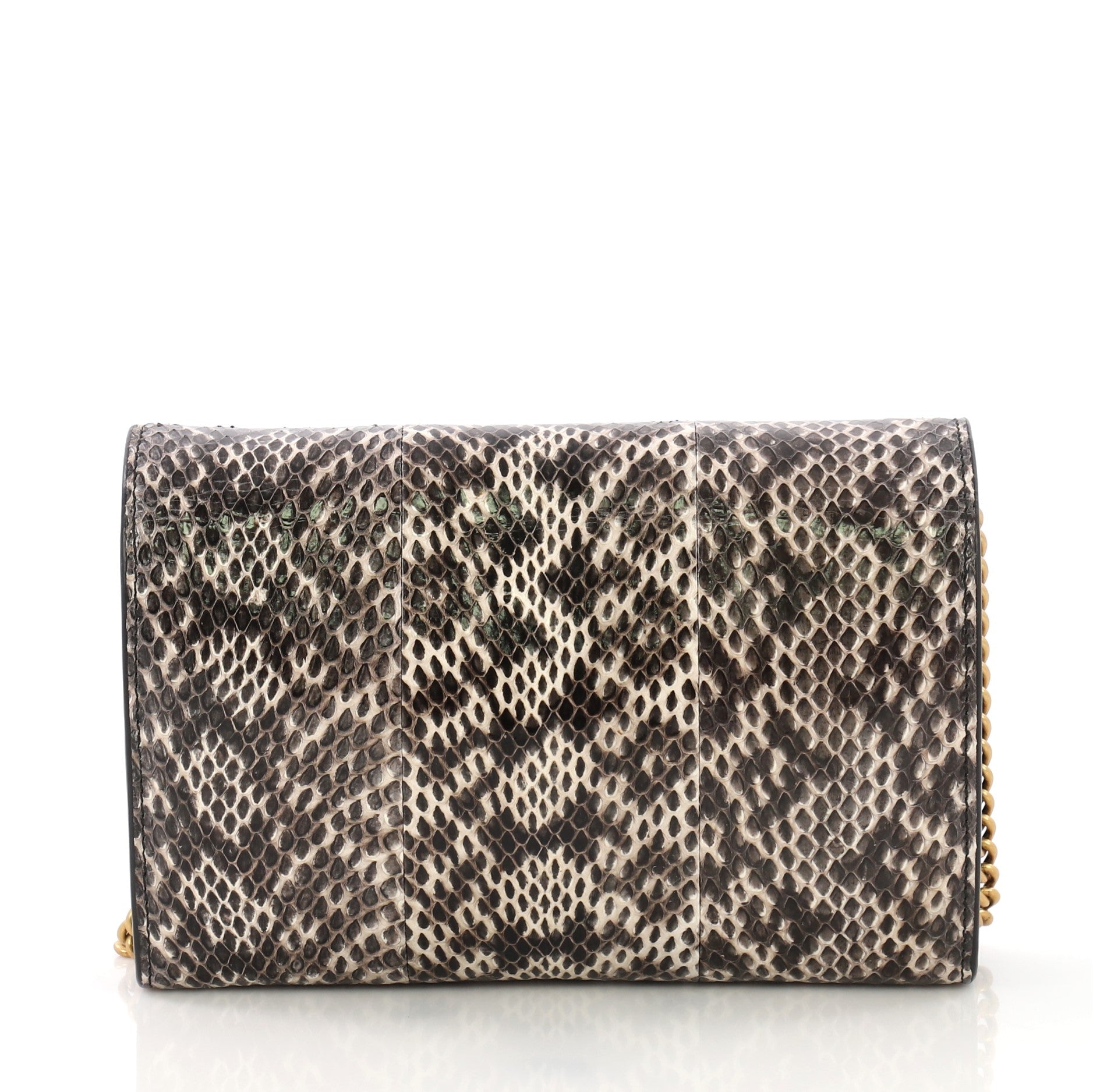 Pearly GG Marmont Chain Wallet Snakeskin Mini