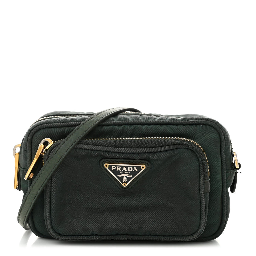Tessuto Nylon Saffiano Convertible Crossbody Wristlet Petrolio