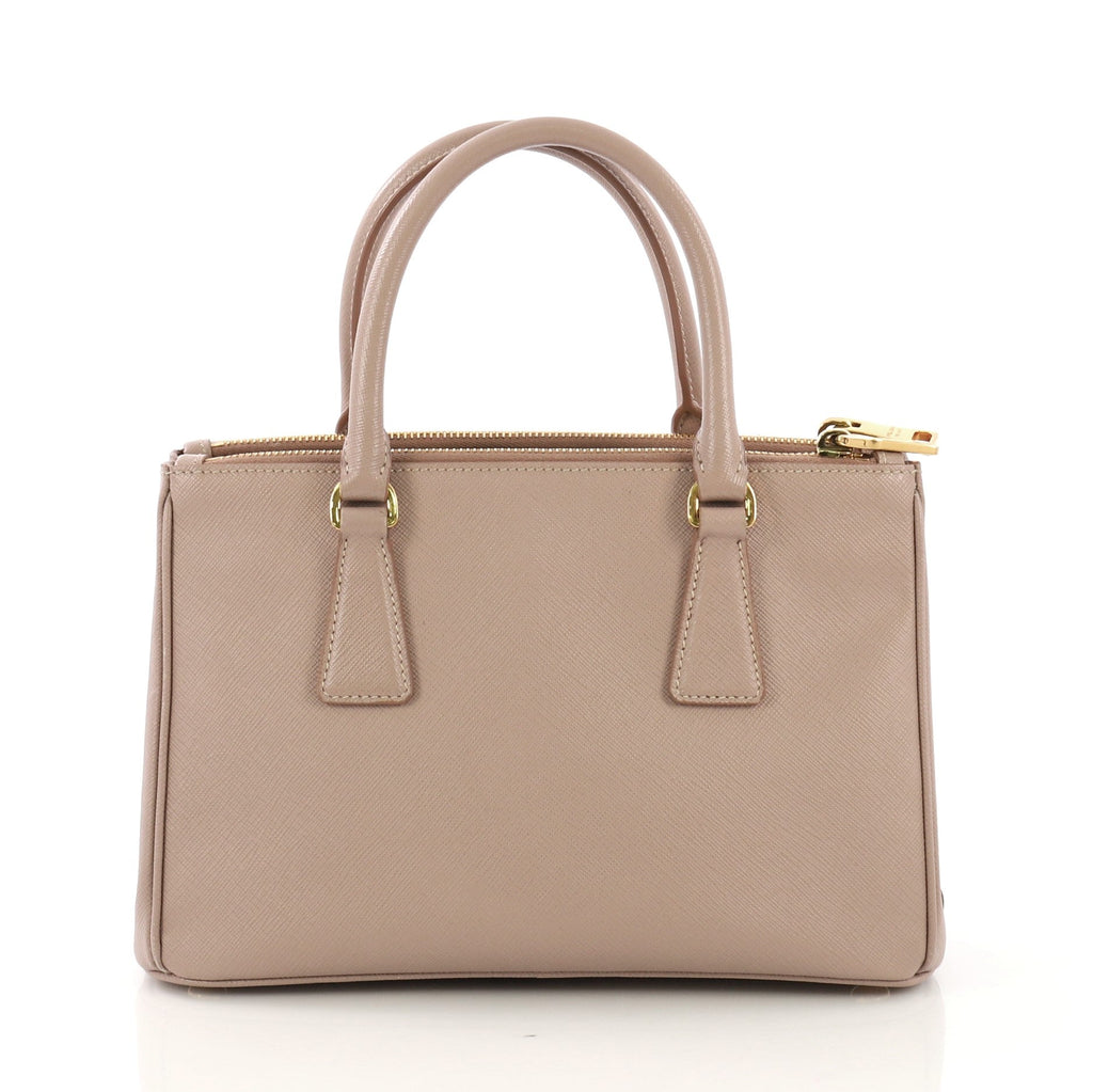 Double Zip Lux Tote Saffiano Leather Mini
