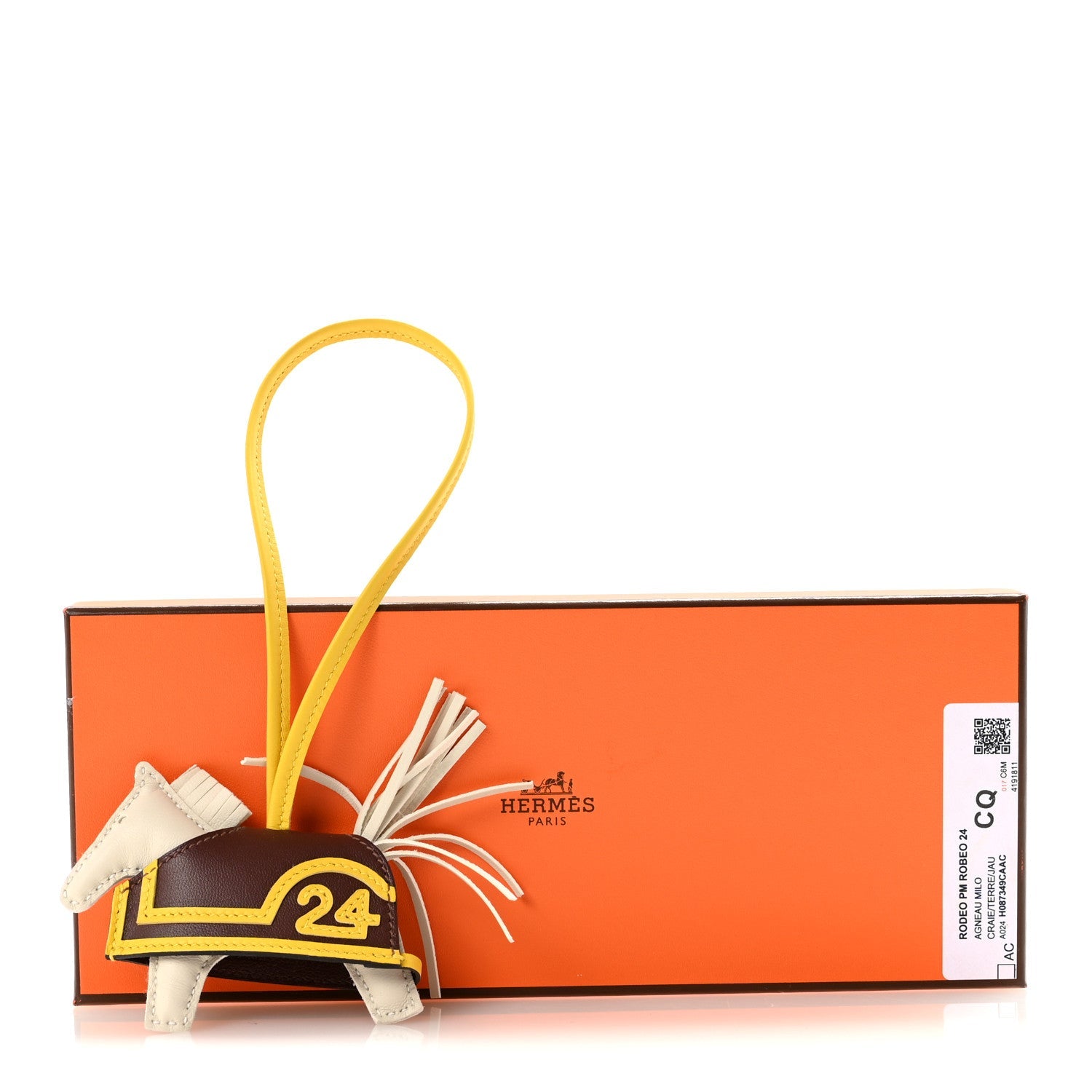 Milo Lambskin Grigri Rodeo Robeo 24 Bag Charm PM Craie Terre Jaune De Naples