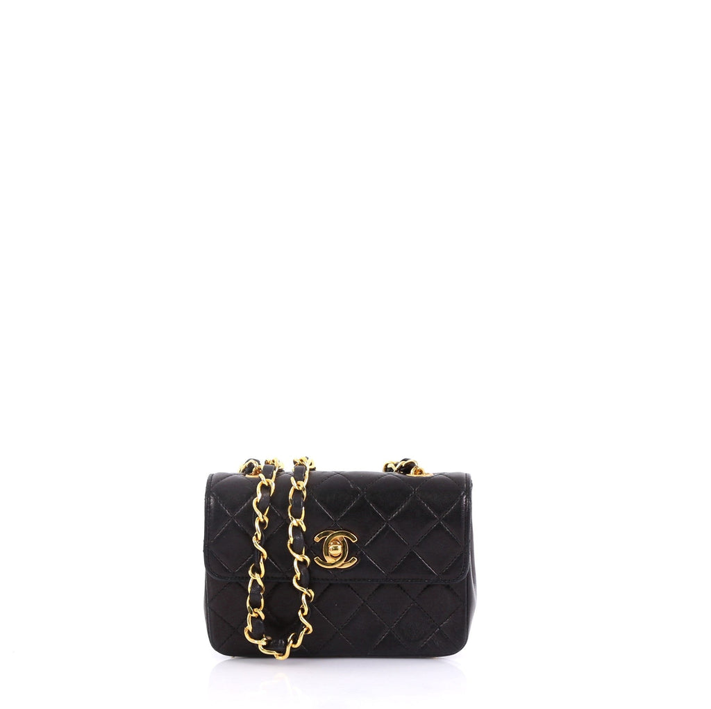 Vintage CC Chain Flap Bag Quilted Leather Extra Mini