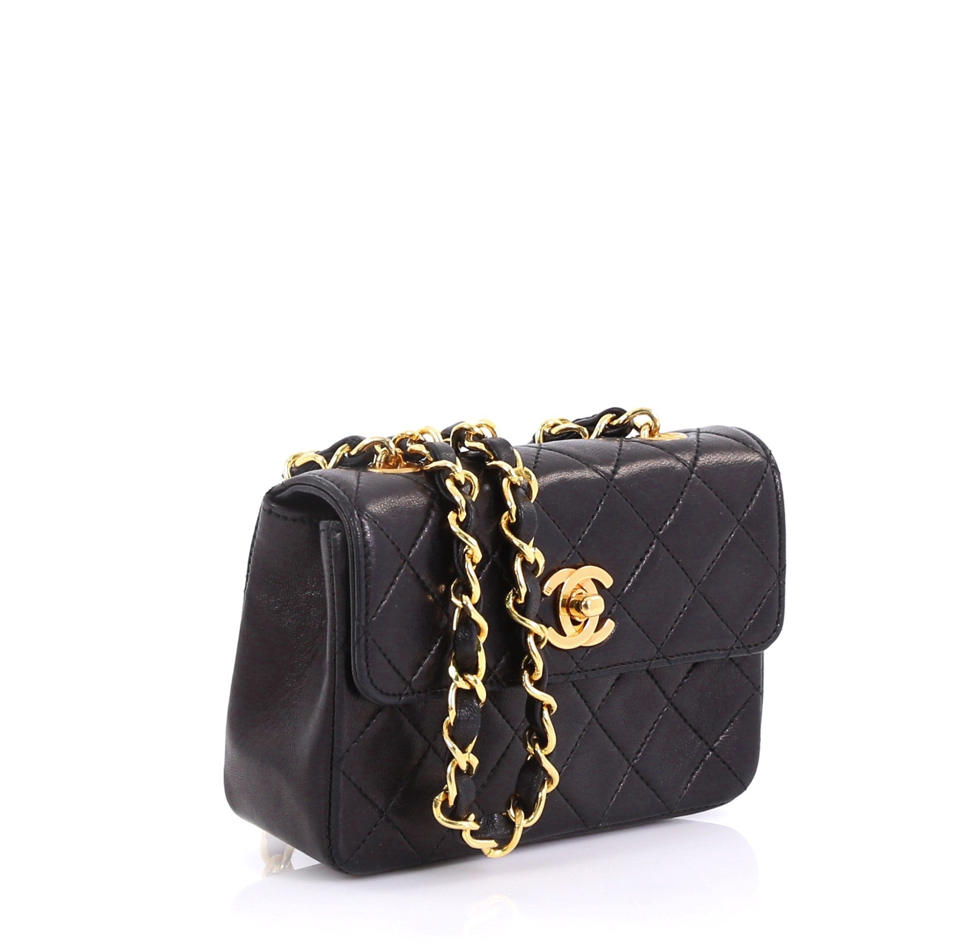 Vintage CC Chain Flap Bag Quilted Leather Extra Mini