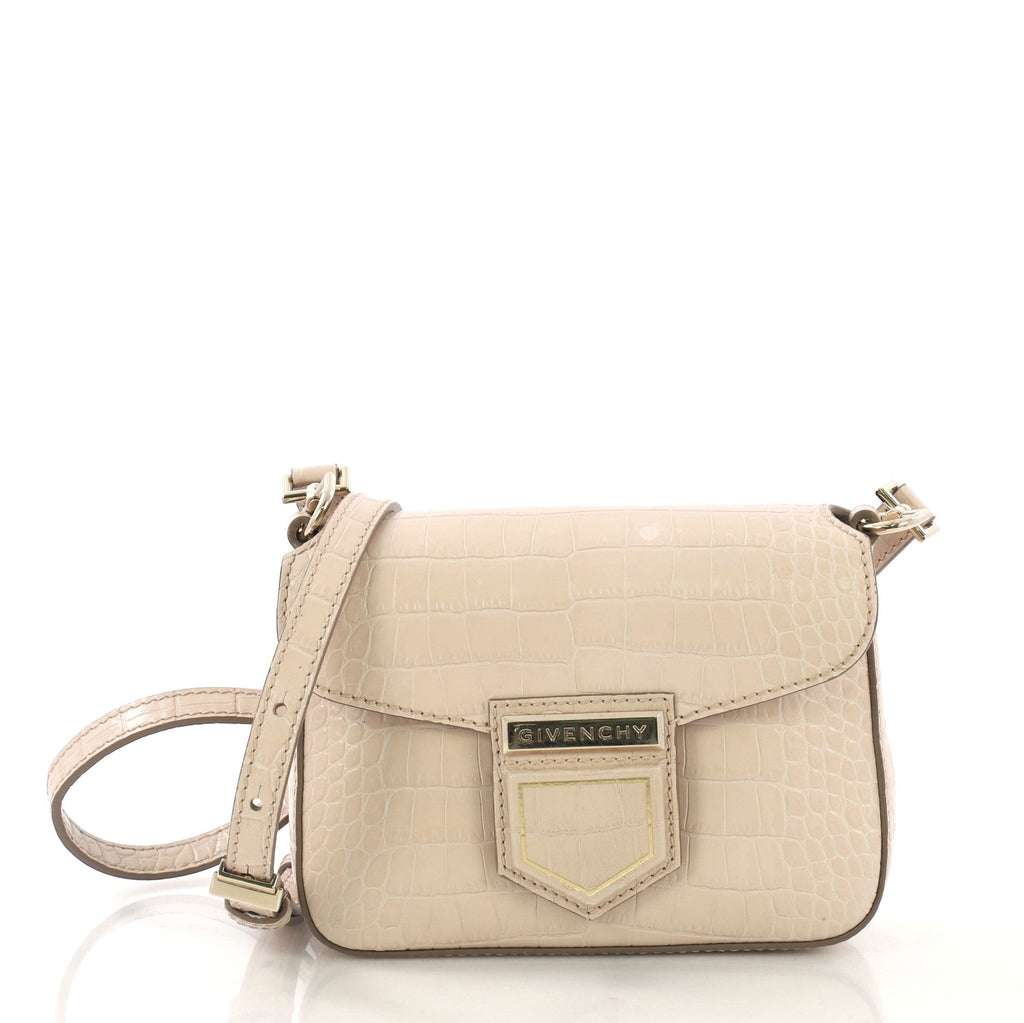 Nobile Crossbody Bag Crocodile Embossed Leather Mini