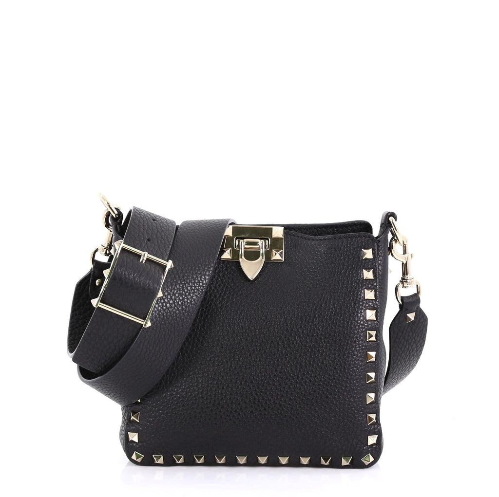 Rockstud Flip Lock Messenger Bag Leather Mini