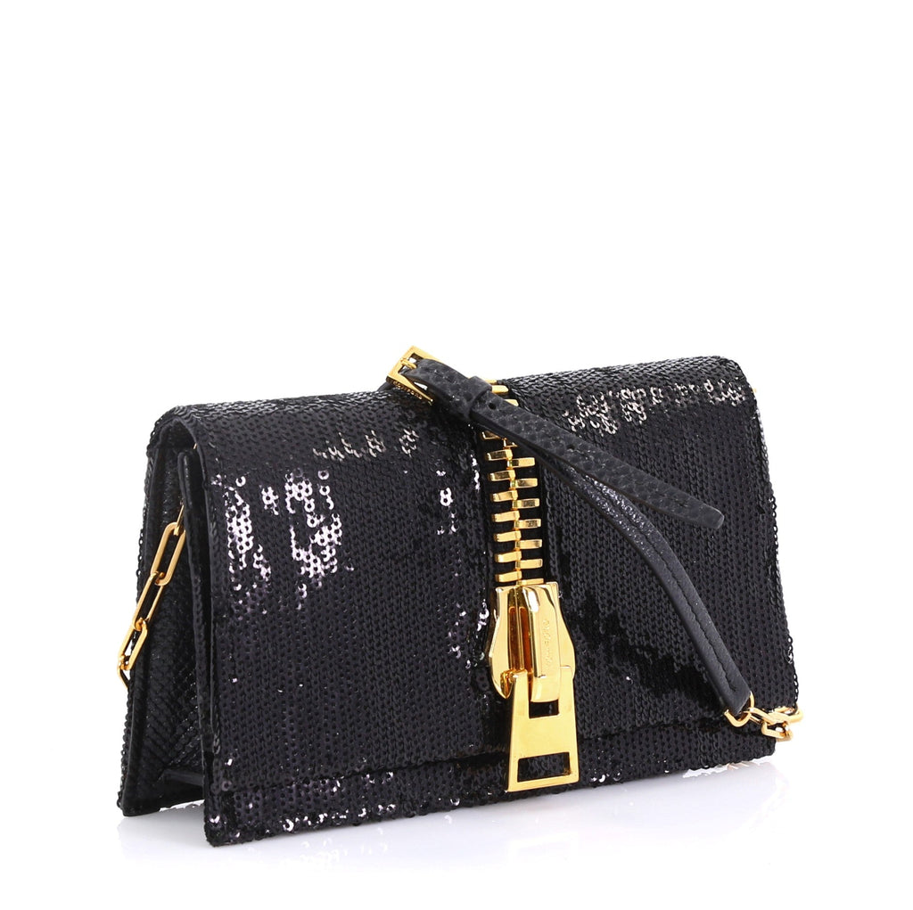 Sedgwick Chain Clutch Sequins and Snakeskin Small