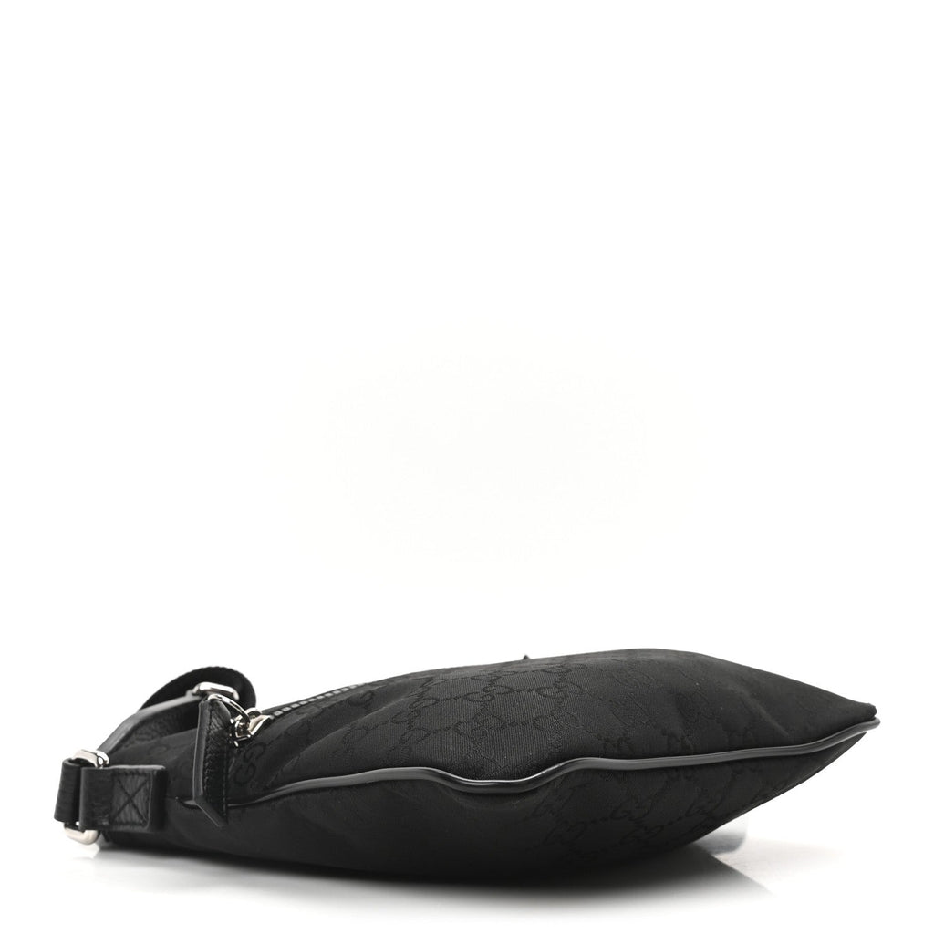 Nylon Monogram Mini Flat Messenger Bag Black