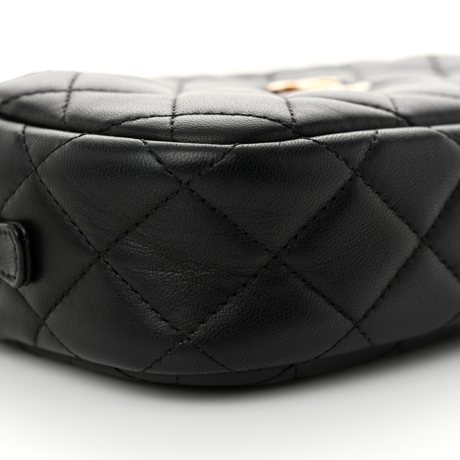 Lambskin Quilted Camera Bag Black
