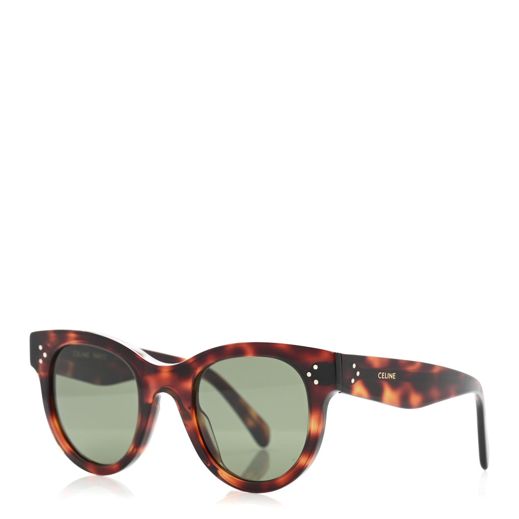 Acetate Studded Mineral Round Sunglasses CL40031 Tortoise