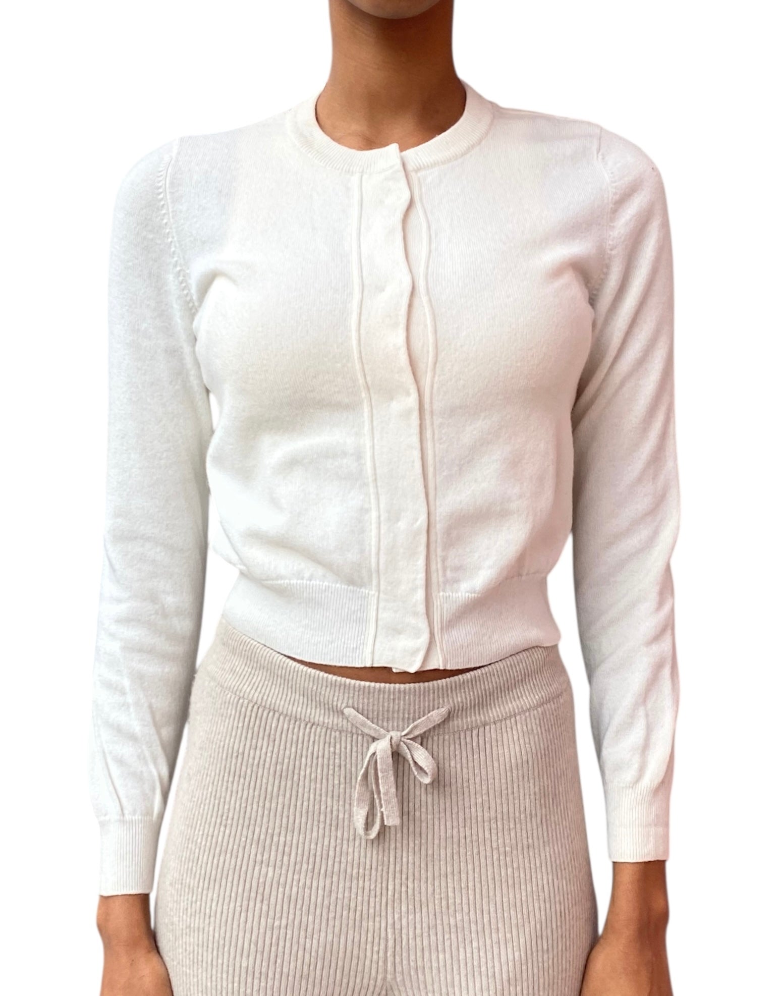 Brunello Cucinelli Ivory Cashmere Cropped igan - S