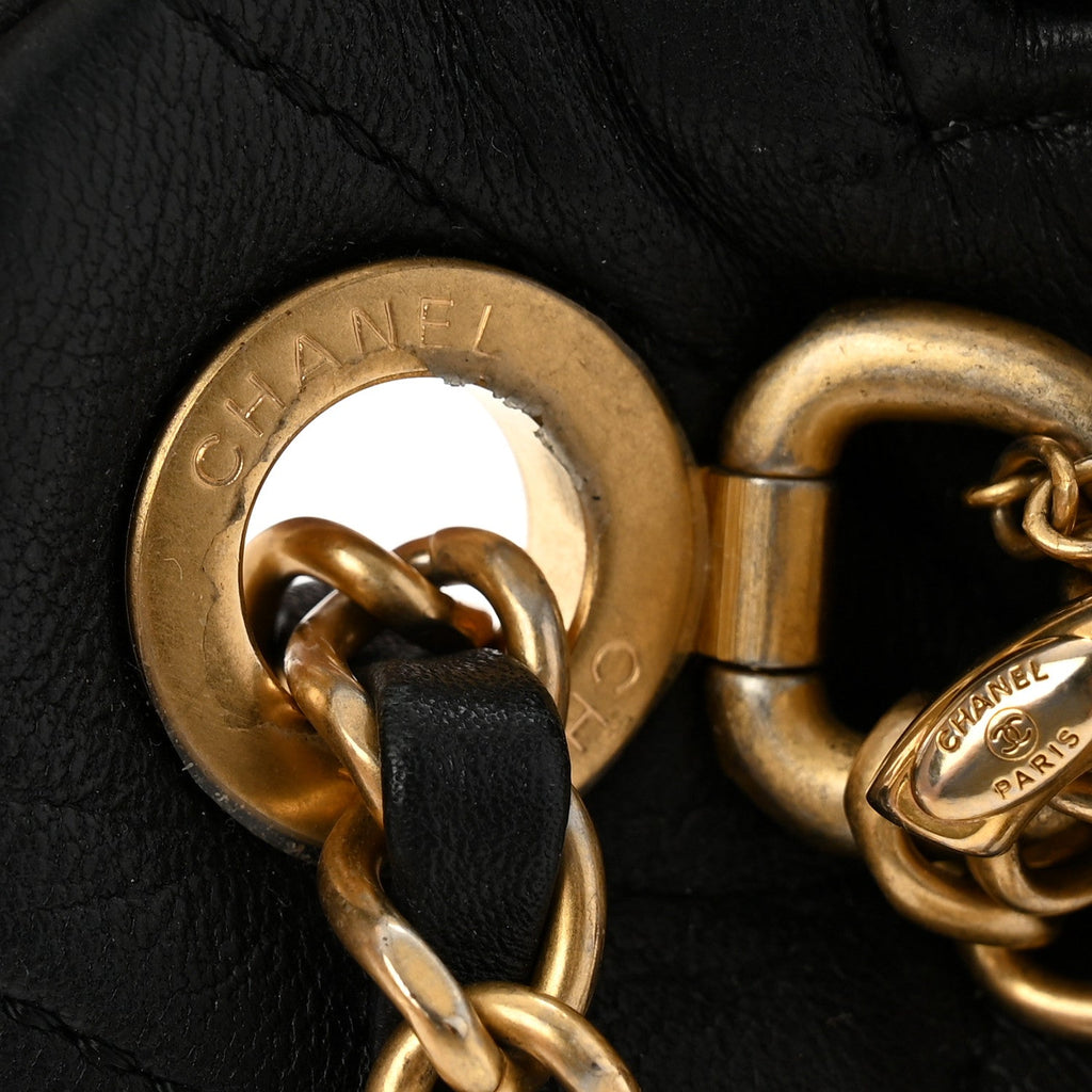 Lambskin Quilted All About Chains Waist Belt Bag Black