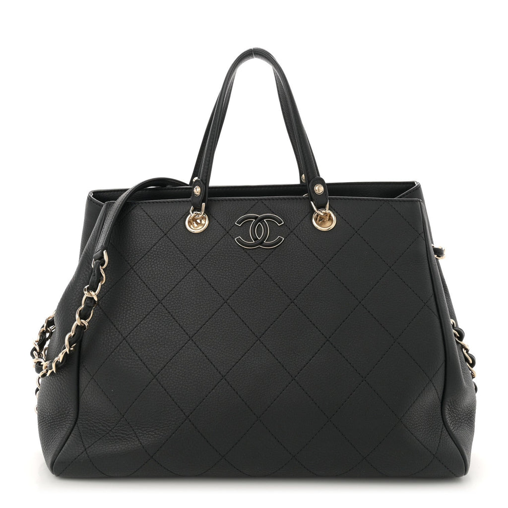 Bullskin Stitched Medium Shopping Bag Black