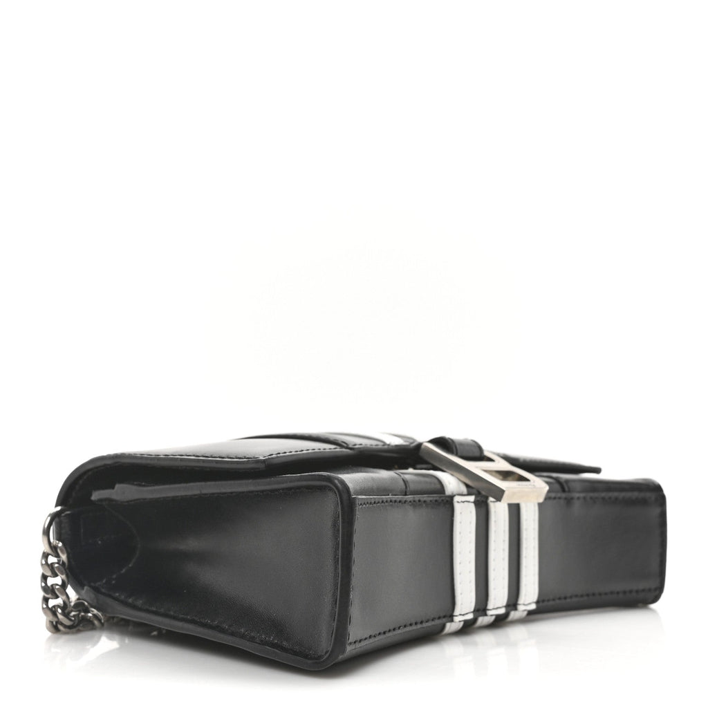 X ADIDAS Box Calfskin Hourglass Chain Bag Black