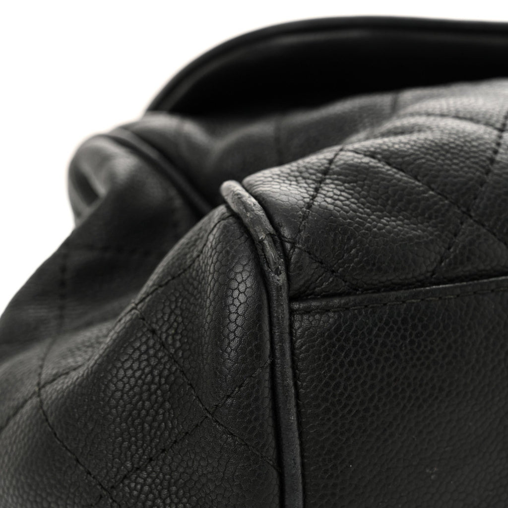 Caviar Quilted Timeless Accordion Flap Black