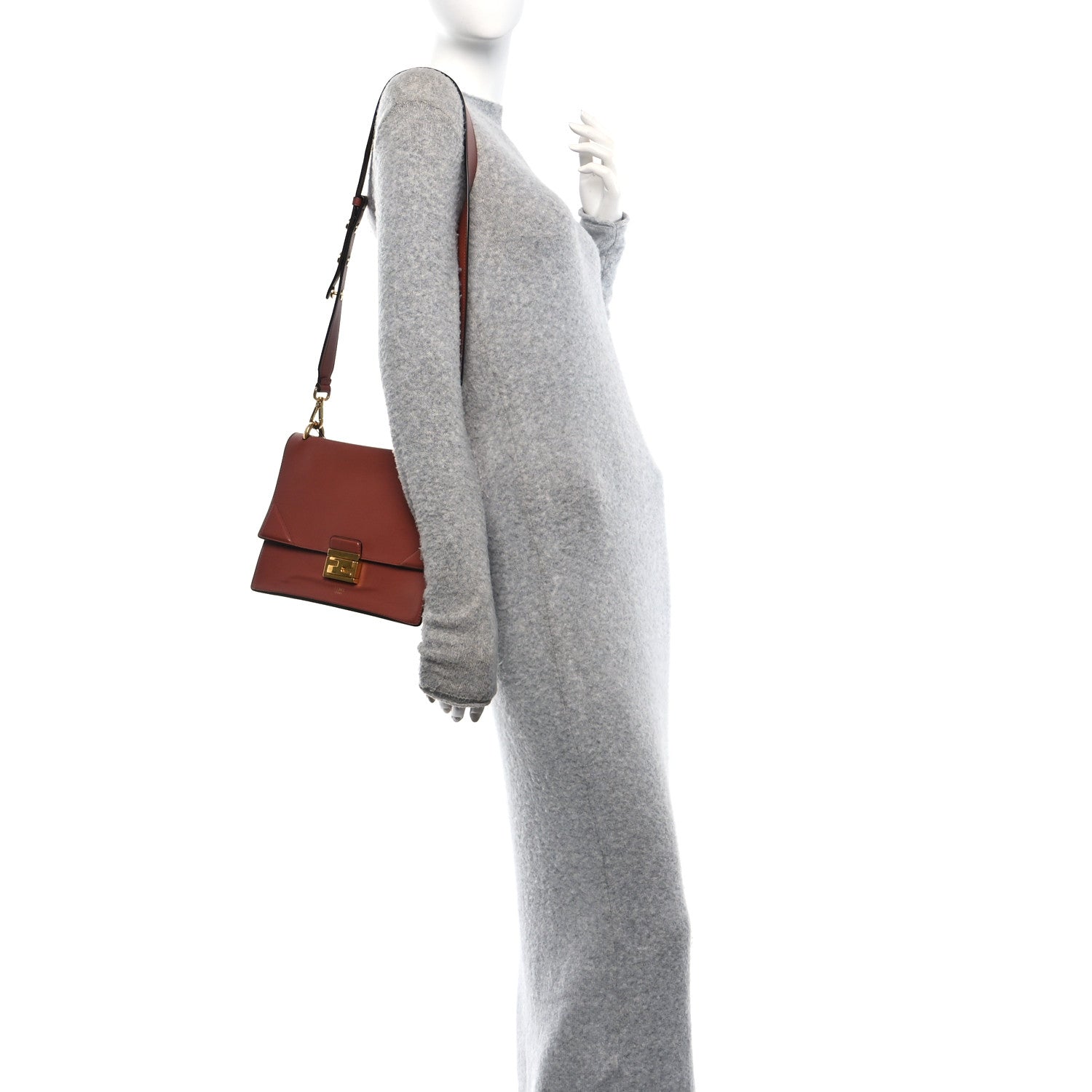 Vitello Grace Matte F is Fendi Kan U Shoulder Bag Rust