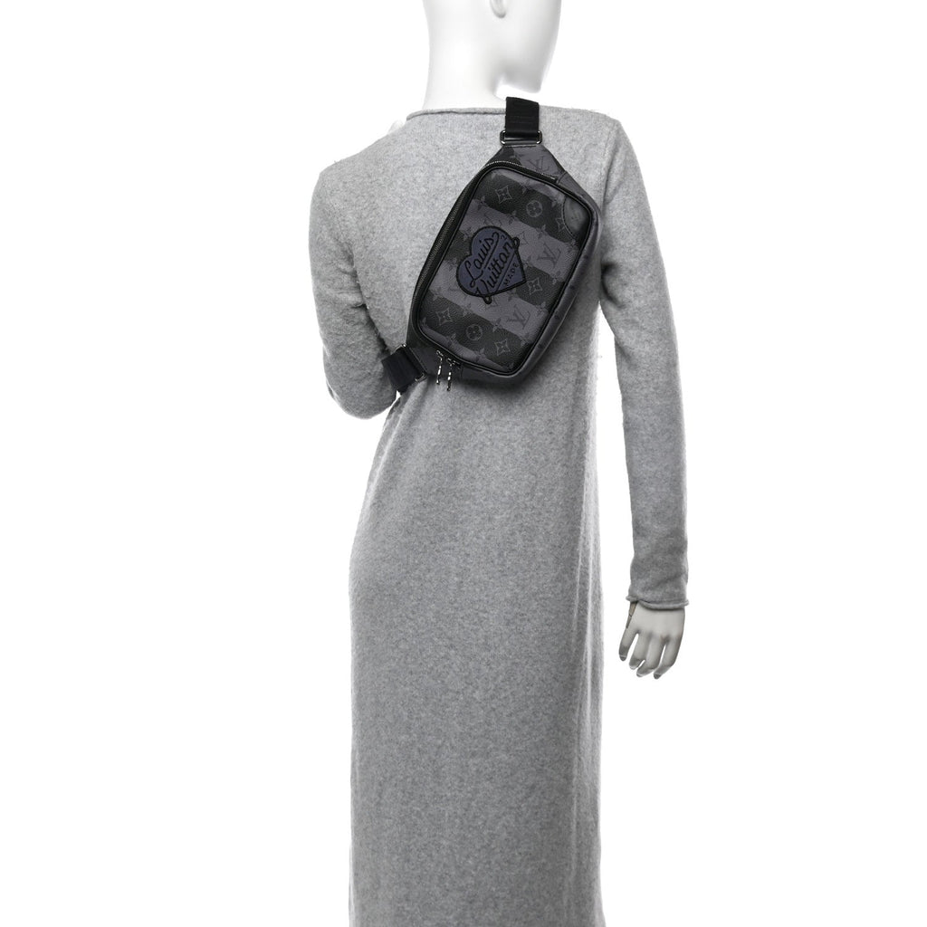 X NIGO Monogram Eclipse Stripes LV Heart Modular Sling Bag