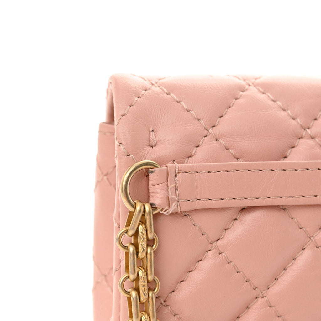 Aged Calfskin Quilted 2.55 Reissue Flap Belt Bag Pink