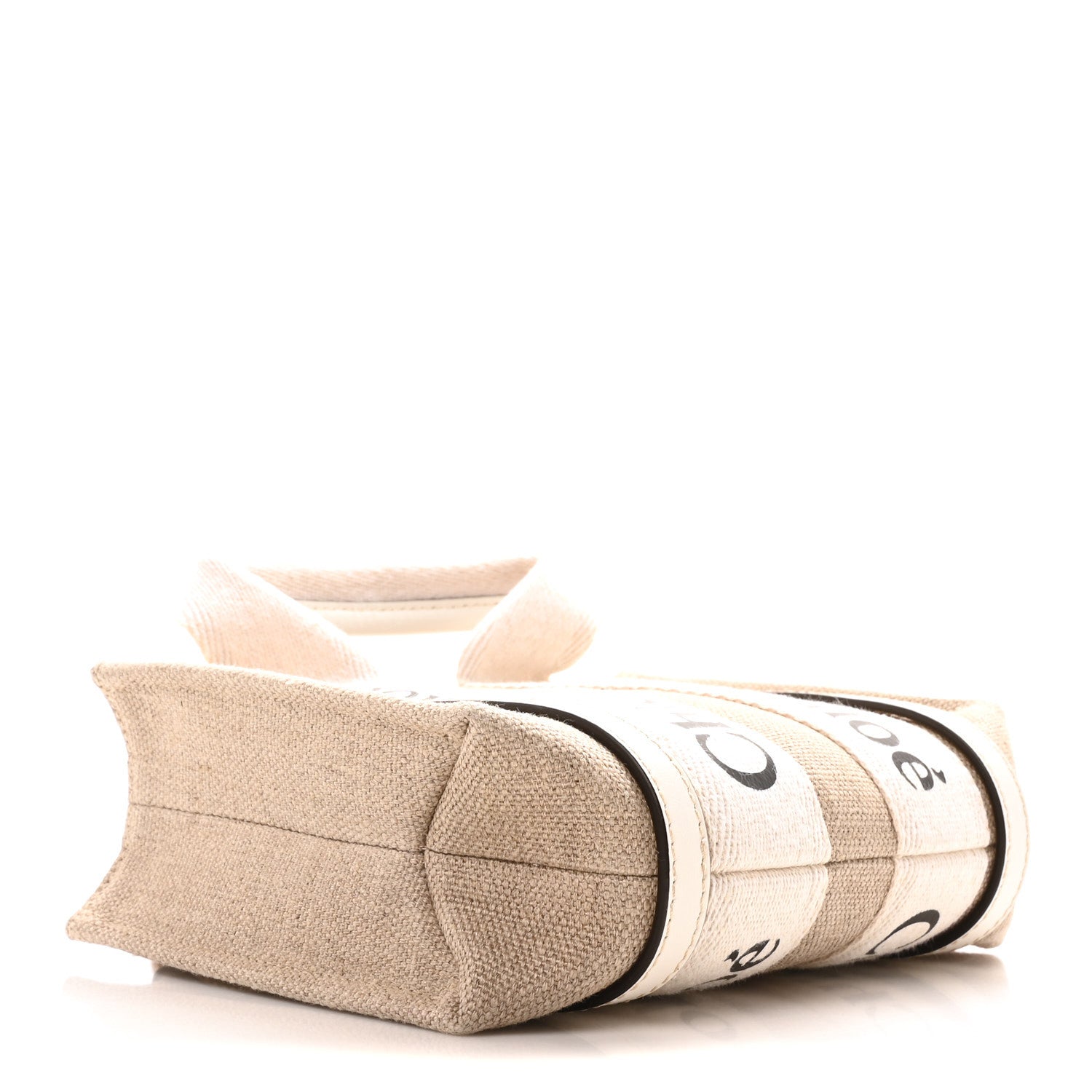Cotton Calfskin Nano Woody Ribbon Tote With Strap White