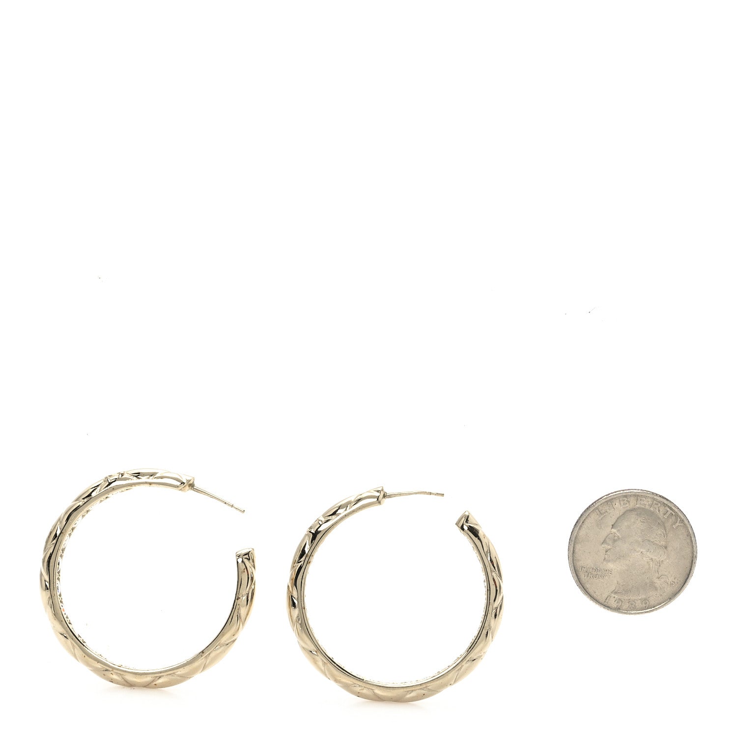 Crystal CC Hoop Earrings Gold