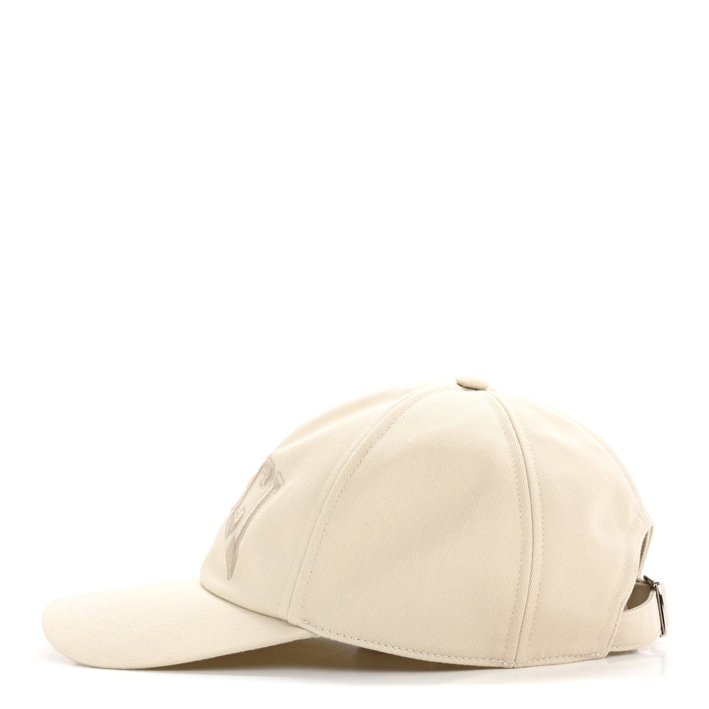 Cotton Embroidered Logo Baseball Hat S Ivory