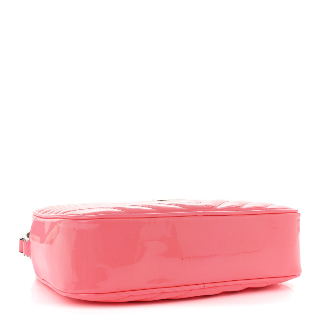Patent Calfskin Matelasse Monogram Lou Camera Bag Neon Pink